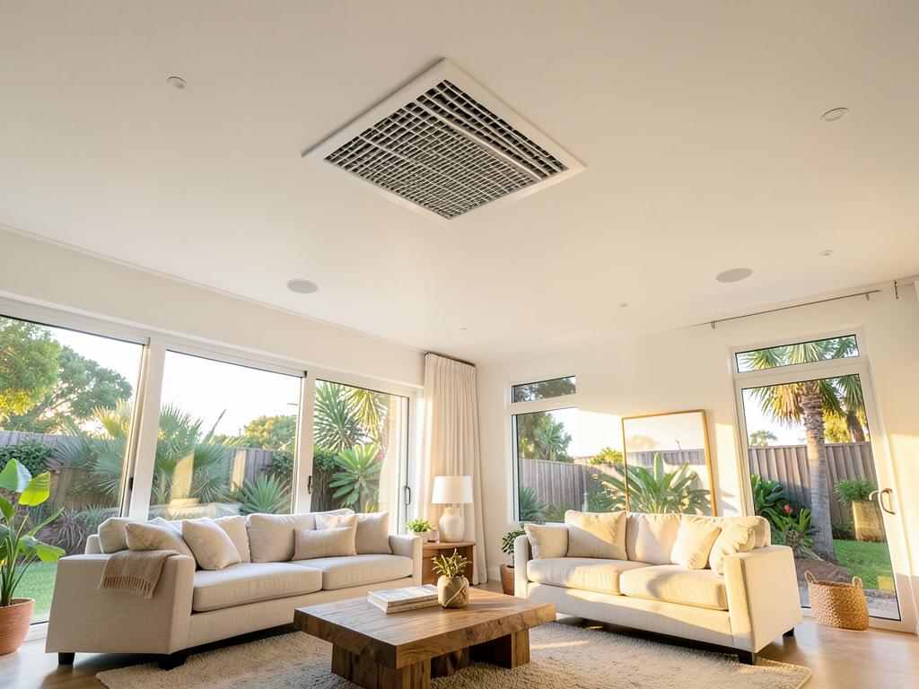 Ceiling heating vent installed in a Melbourne living room