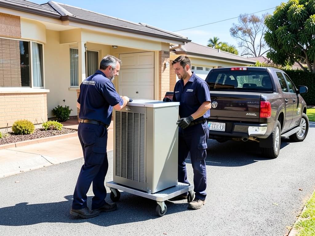 New ducted gas heater delivered for installation at a Melbourne home